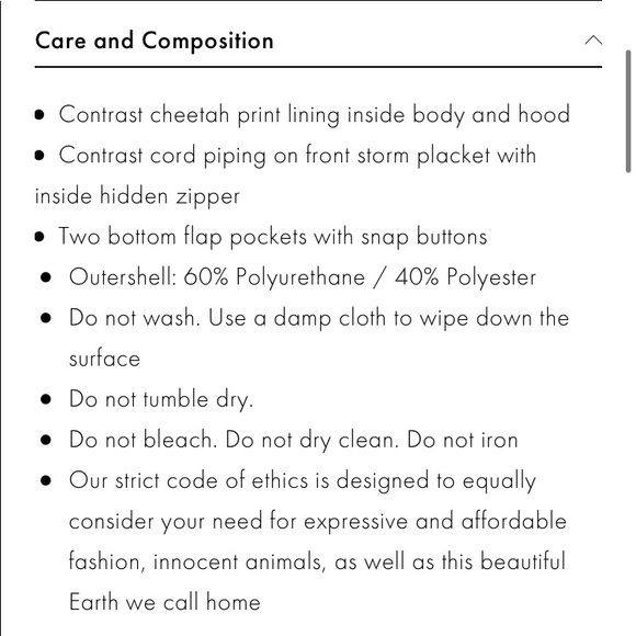 NWT Noize Alexa Raincoat Rubberized Parka Vegan - Picture 7 of 7